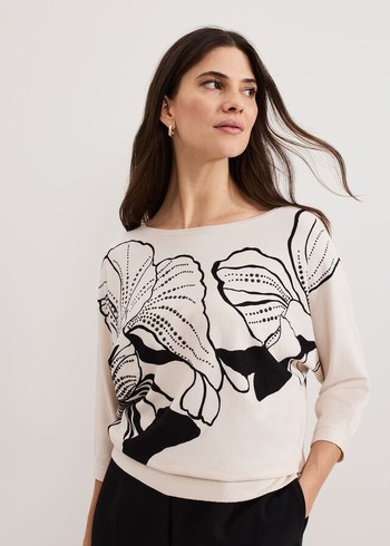 Phase Eight Poppie Studd Knitwear Black/White Canada | VXRCOW-865